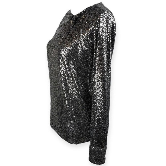 Zara Knotted Black Sequence Blouse - Picture 4 of 9